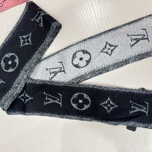 Designer Monogram Black and White Scarf